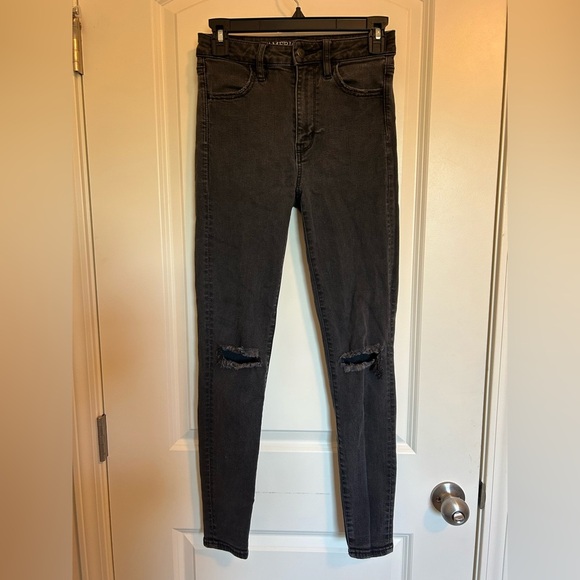 American Eagle super high-rise stretch X ripped skinny jeans jeggings - Picture 2 of 7